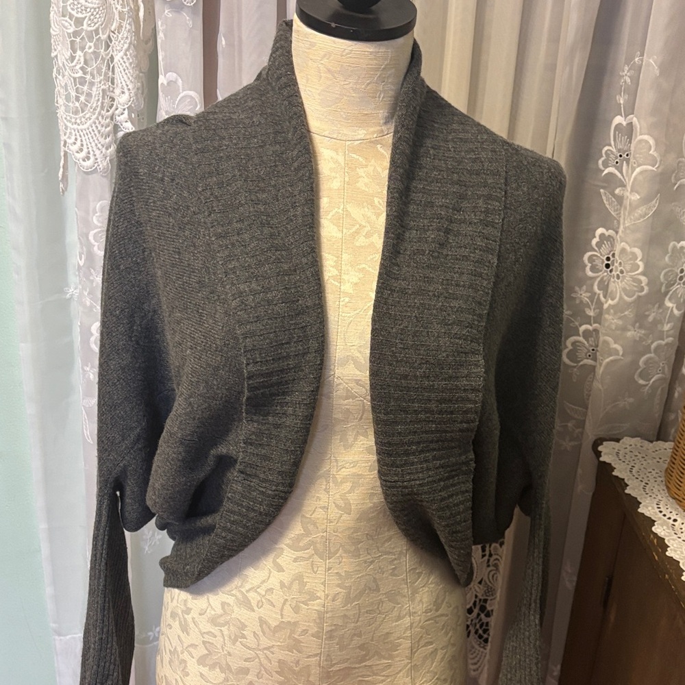 Christiane Celle for Calypso Charcoal Gray Cashmere Shrug